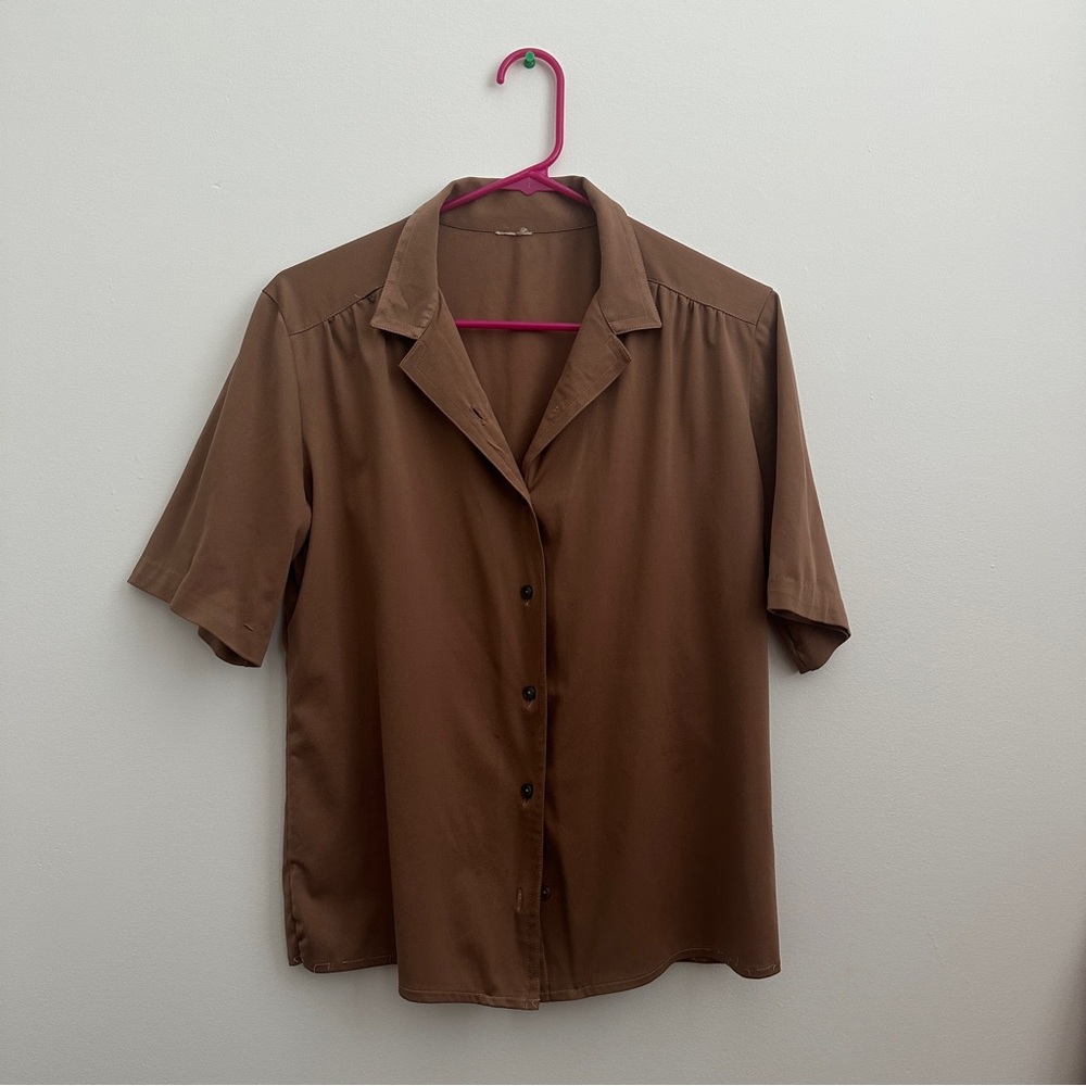 Brown Button Down Blouse